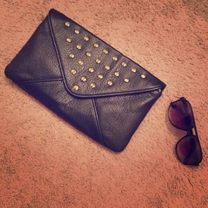 Adorable studded clutch! Never used!