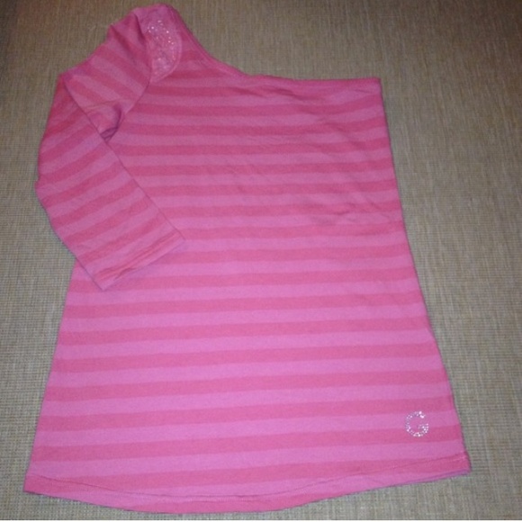 G by Guess mono shoulder shirt with rhinestones