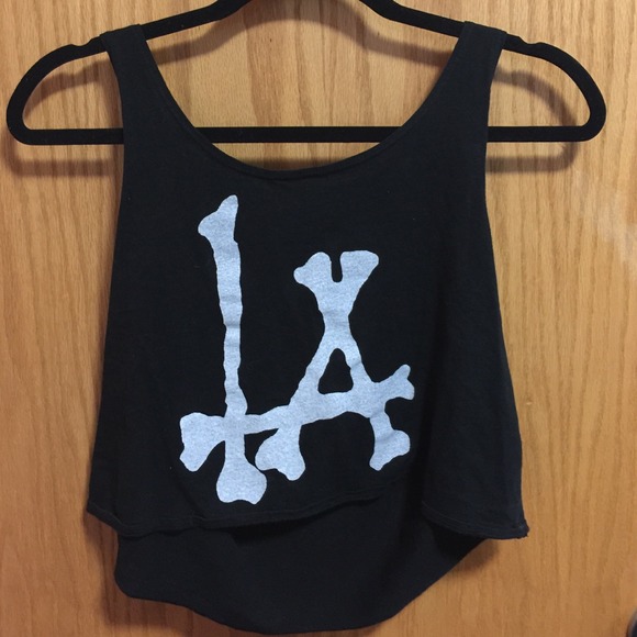 Brandy Melville LA skulls crop tank