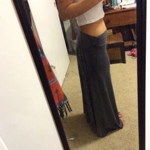 grey maxi skirt