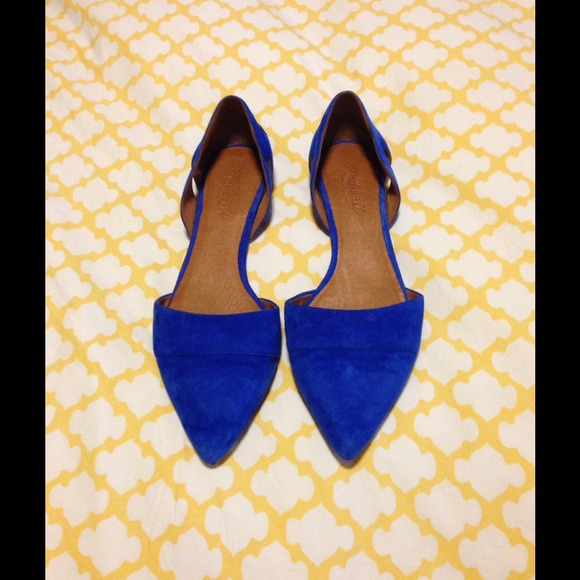 Madewell D'orsay flats in electric blue suede
