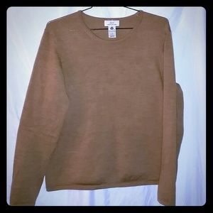 Brooks Brothers 346 tan/brown merino wool sweater