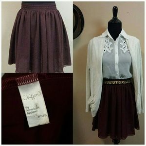 Burgandy Chiffon Skirt