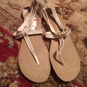 Nude colored thong sandal