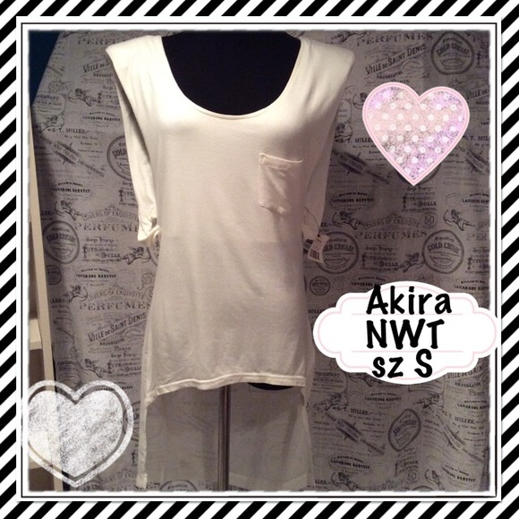 NWT AKIRA Chicago high low sheer back top
