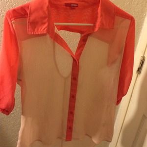 Coral button up