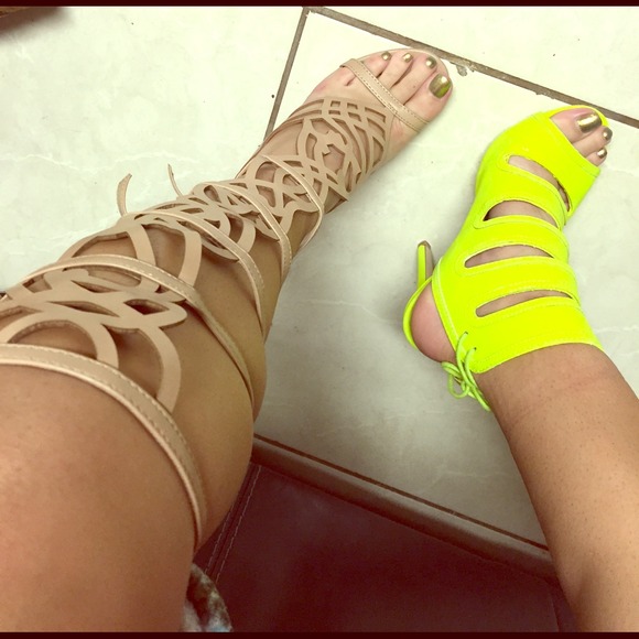 Vacation heels-lime green never worn