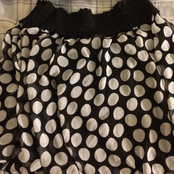 White poka dotted skirt