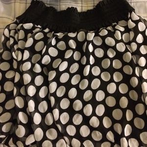 White poka dotted skirt