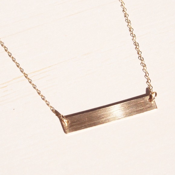 Jewelry - Gold Bar Necklace // Blank // 14k Gold Fill