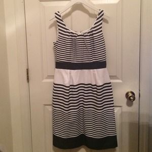 Banana republic navy and white striped dress