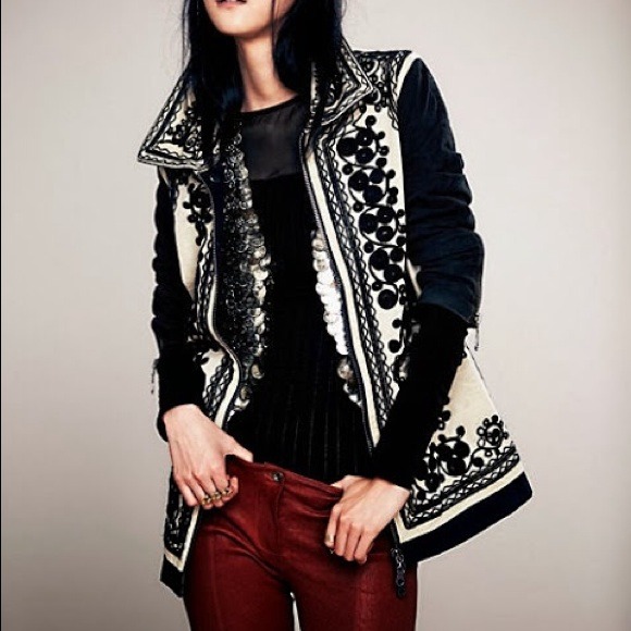 SOLD!! Free People Embroidered Jacket - Picture 2 of 4