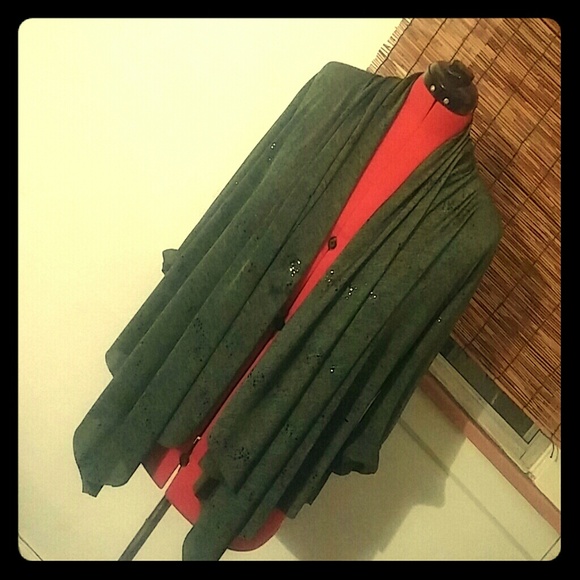 Green homemade cardigan