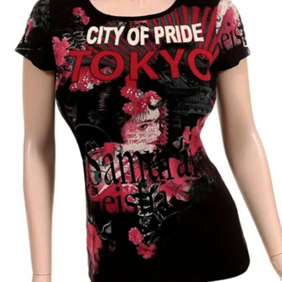 Ella Fleur Tops - City of Tokyo Floral Geisha pride tee shirt top