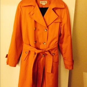 Michael Kors Orange Double Breasted Trench Coat