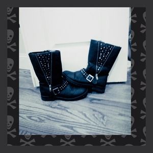 Studded biker boots
