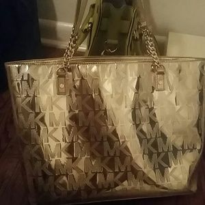 SOLD Gold jet set with matching wallet AUTHENTIC