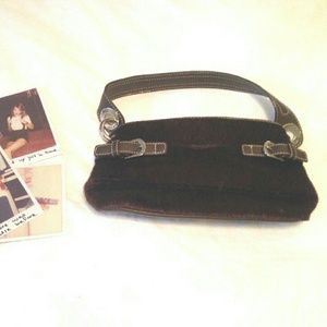 Small brown tommy hilfiger fuzzy purse