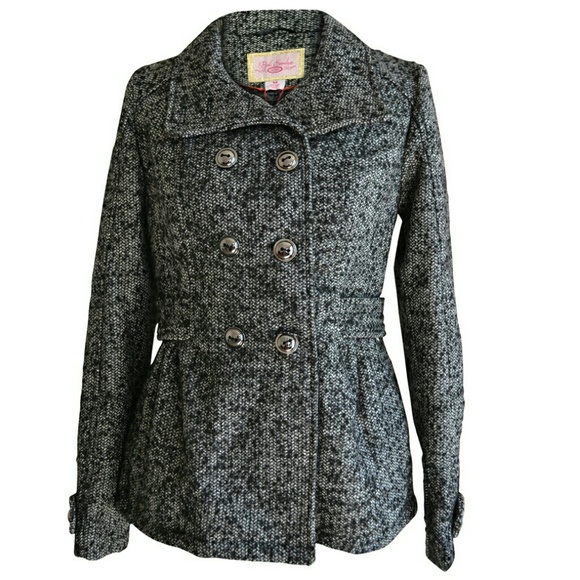 Pink Envelope Gray Pea Coat
