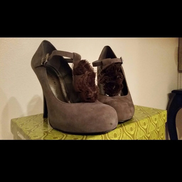GIANNI BINI GRAY SUEDE STILETTO PUMPS