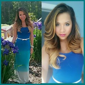 Blue ombre maxi dress