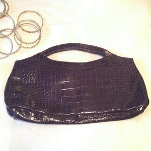 Faux purple alligator purse