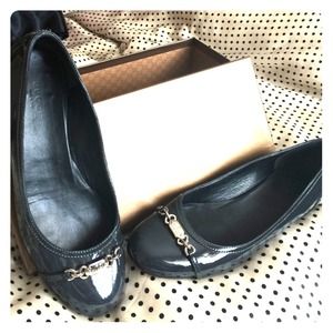 Gucci 38 Ballet Flats Gunmetal Gray