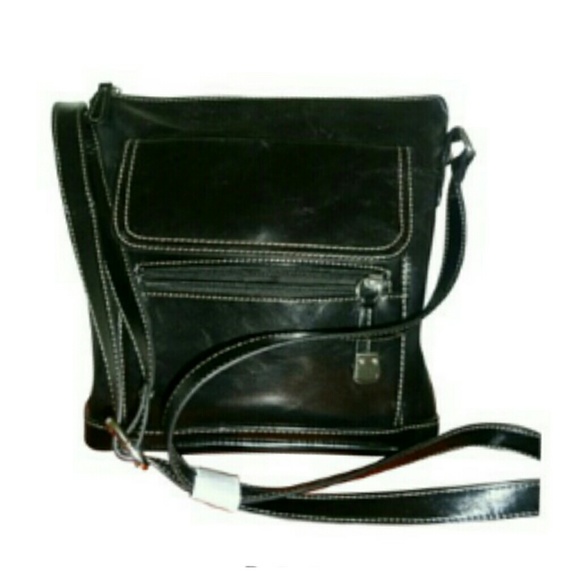 🎉HP?🎉NWOT Genuine Glazed Leather Crossbody - Picture 4 of 4