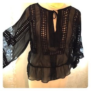 Sheer black top, Large