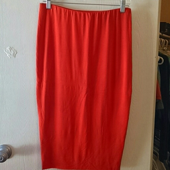 Bright orange three quarter length skirt