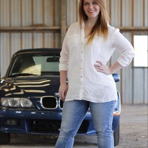 Long white button up