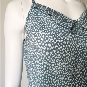 Tops - Polka Dot Collar Tank Top with a Tie in the Back Tops - Polka Dot Collar Tank Top with a Tie in the Back