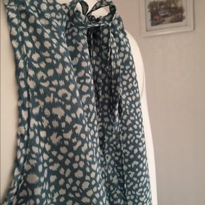 Tops - Polka Dot Collar Tank Top with a Tie in the Back Tops - Polka Dot Collar Tank Top with a Tie in the Back