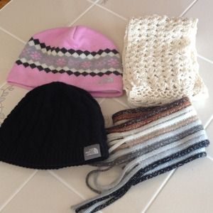 Children's North Face Hats with Scarves