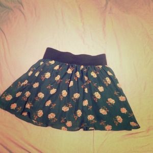 Floral skirt pink rose flowers