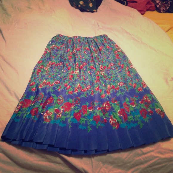 Calf length floral skirt
