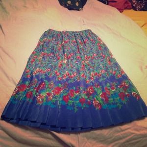 Calf length floral skirt