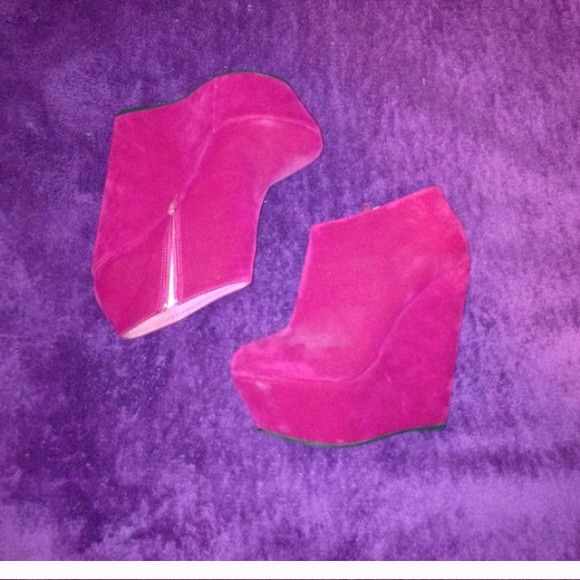 Hot Pink Wedge Heel