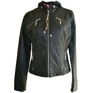 Hooded Biker Jacket for Women