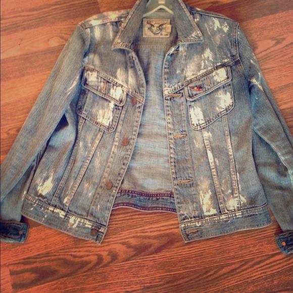 White Paint Jean Jacket