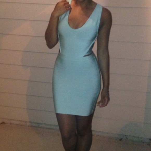 Bebe blue cut out dress - Picture 1 of 2