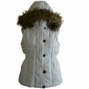 Krush Hooded Vest Faux Fur Trim