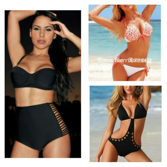 Two Piece Swimsuit Pink or Black