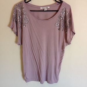 Pink Sequin Sleeve Top