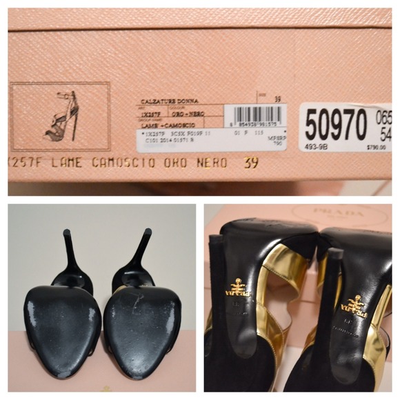 Prada Suede and Metallic Criss Cross Heels - Picture 8 of 8