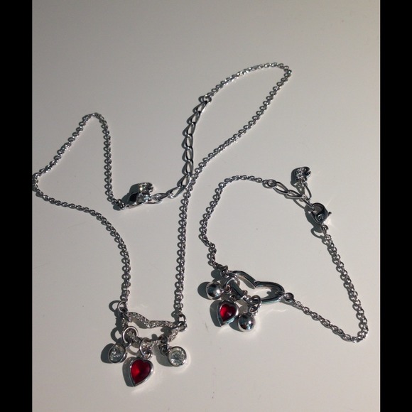 Swarovski crystal necklace n bracelets set + ring
