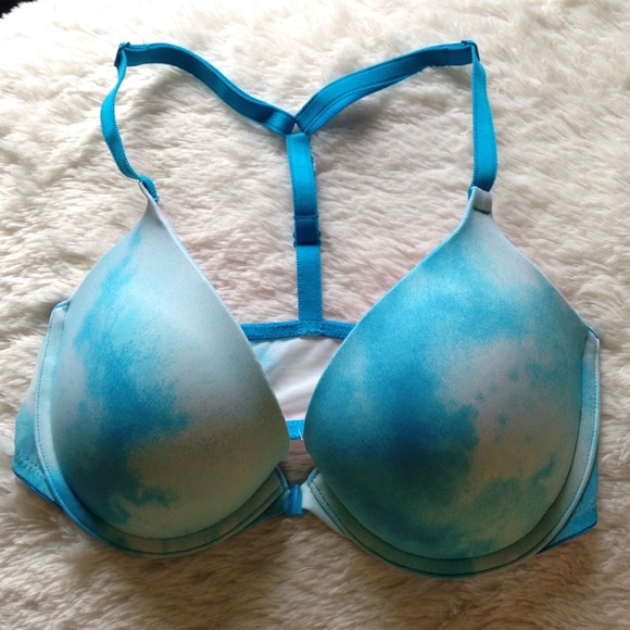 VS PINK Push-up 32 D blue tie-dye bra