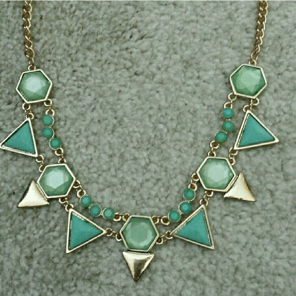 Blue & Gold Spike Necklace