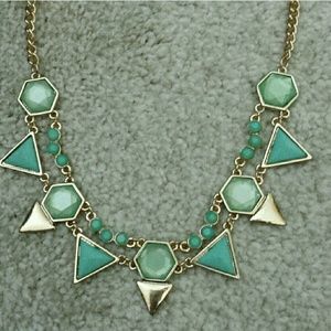 Blue & Gold Spike Necklace