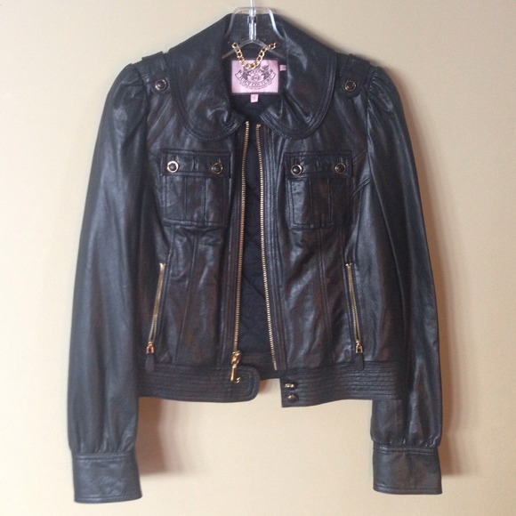 Black Leather Jacket by Juicy Couture